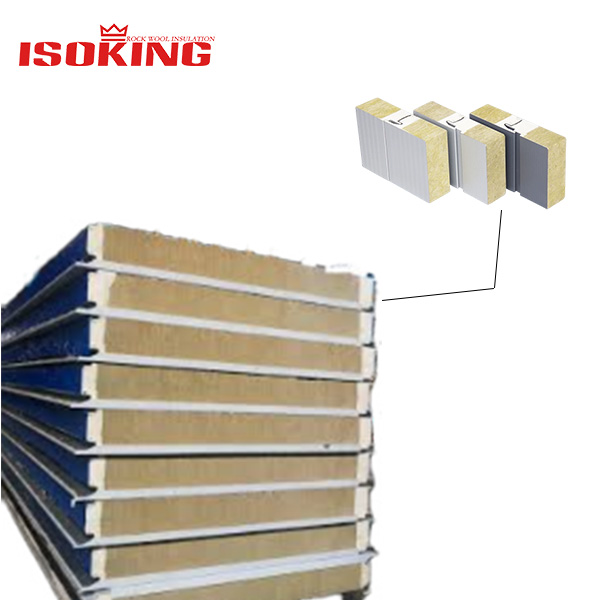 ISOKING™ 100mm PU Sealed Rock Wool Sandwich Panel for Cold Storage